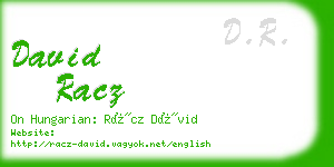 david racz business card